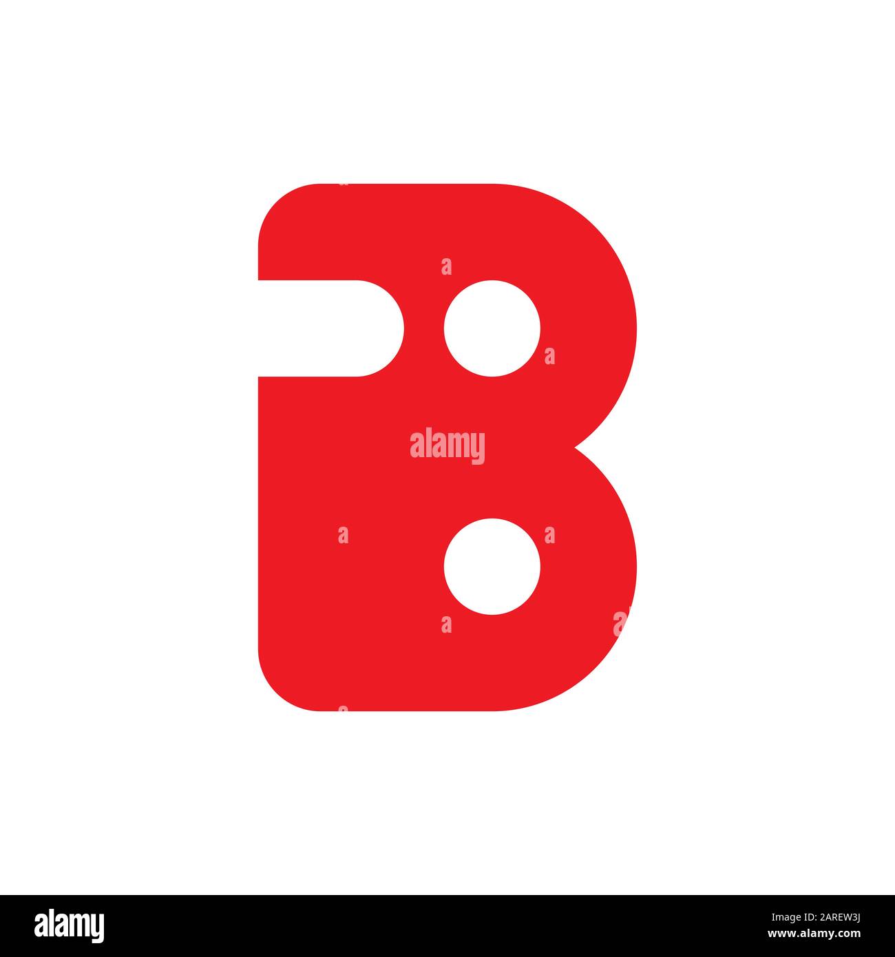 letter ib simple geometric logo vector Stock Vector