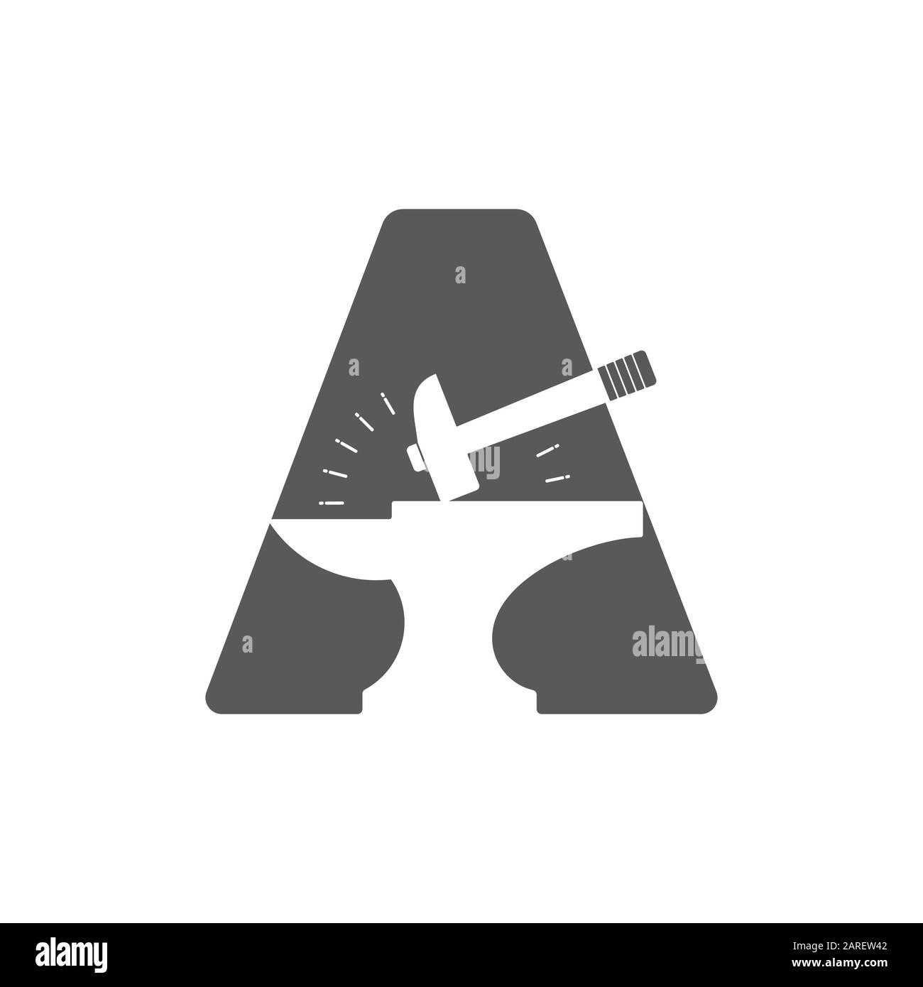 letter A triangle blacksmith design logo vector Stock Vector