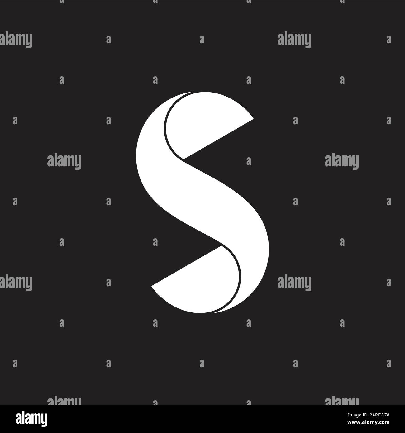 leter s twist 3d geometric logo vector Stock Vector