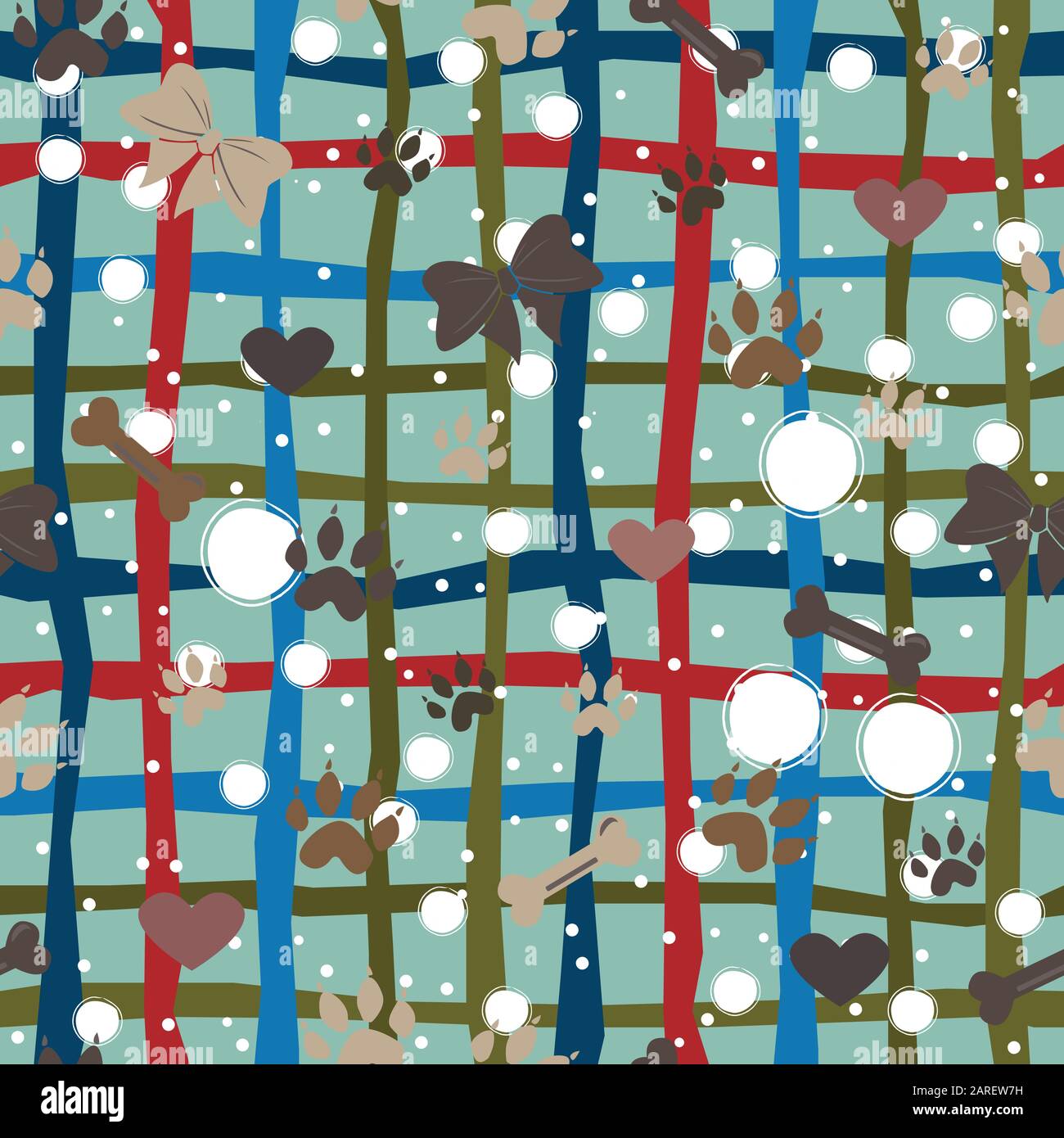 Seamless Dog Paw Pattern. Vector Illustration Stock Vector