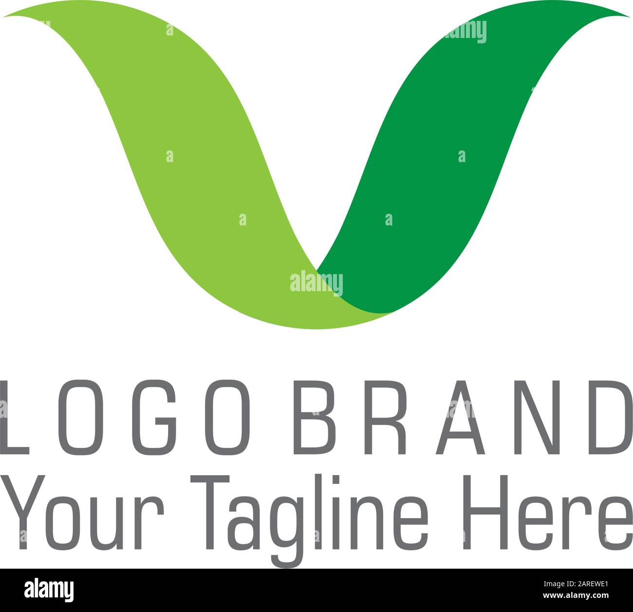 symbol vector of letter v simple curves leaf colors design Stock Vector ...