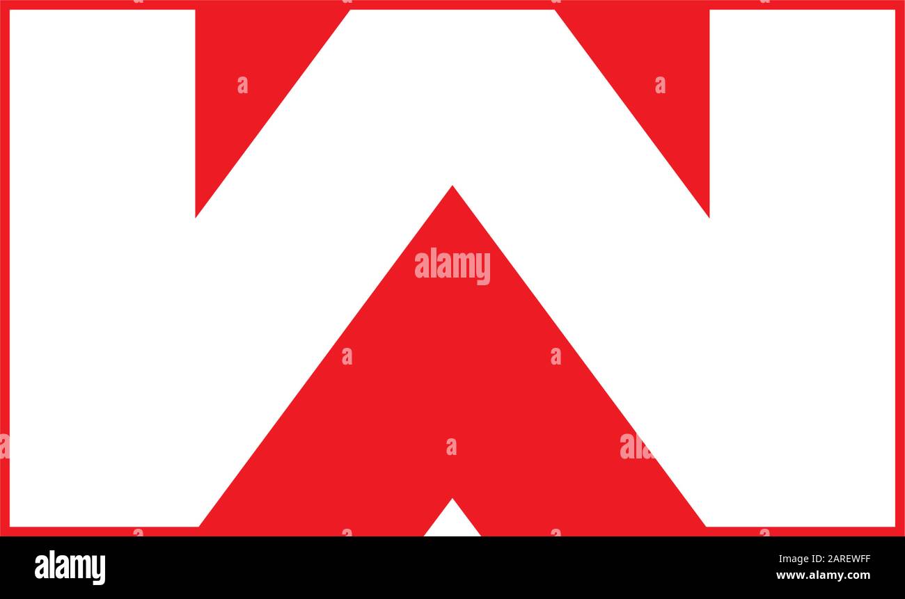 letter w arrow geometric logo vector Stock Vector