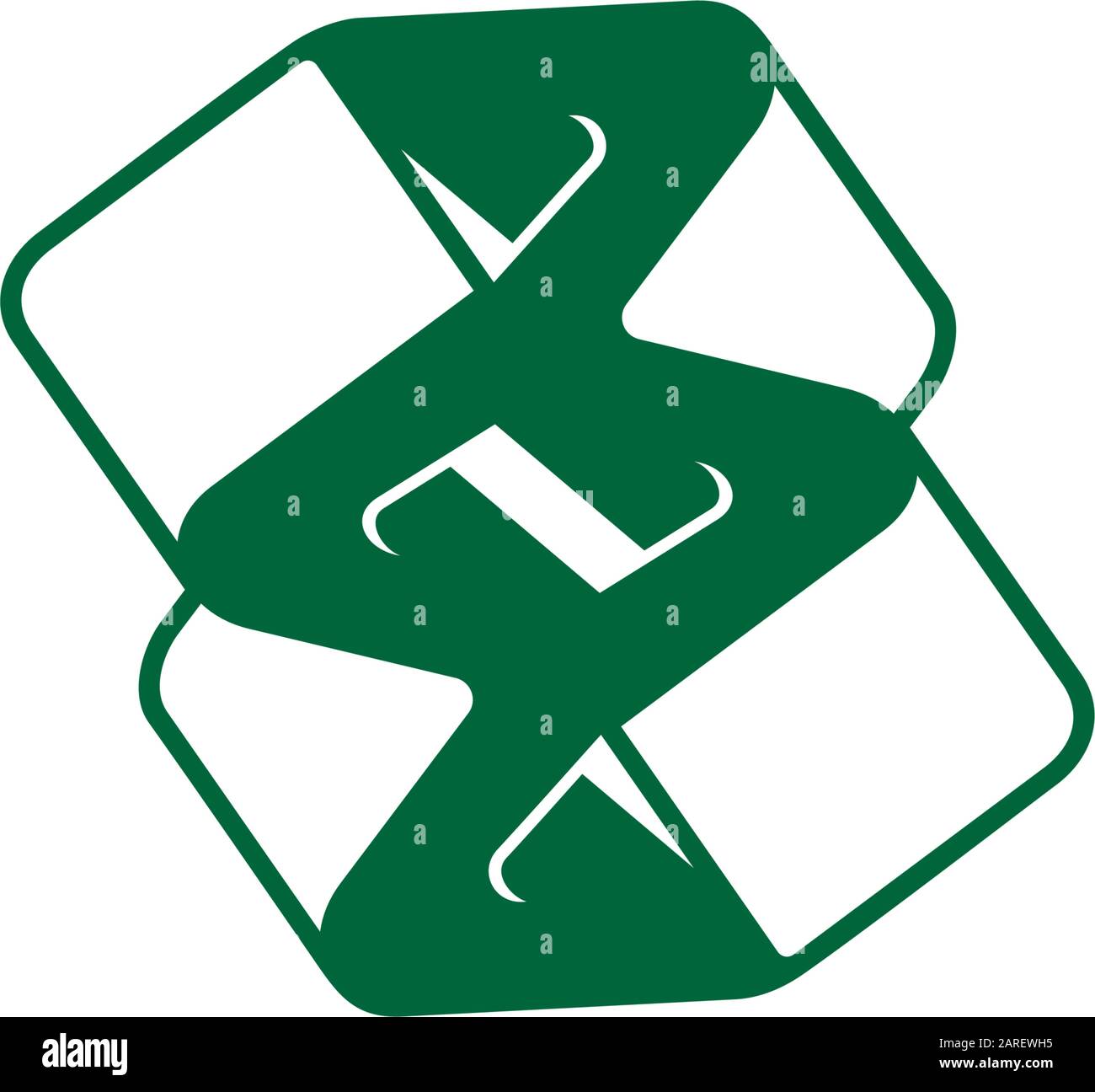 letter zz unique simple geometric logo vector Stock Vector