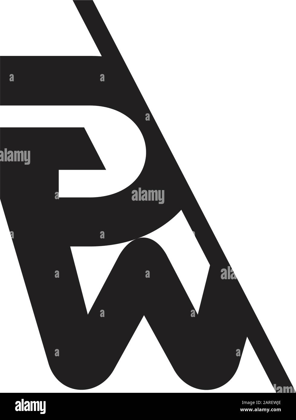 abstract letter dw slice linked logo vector Stock Vector