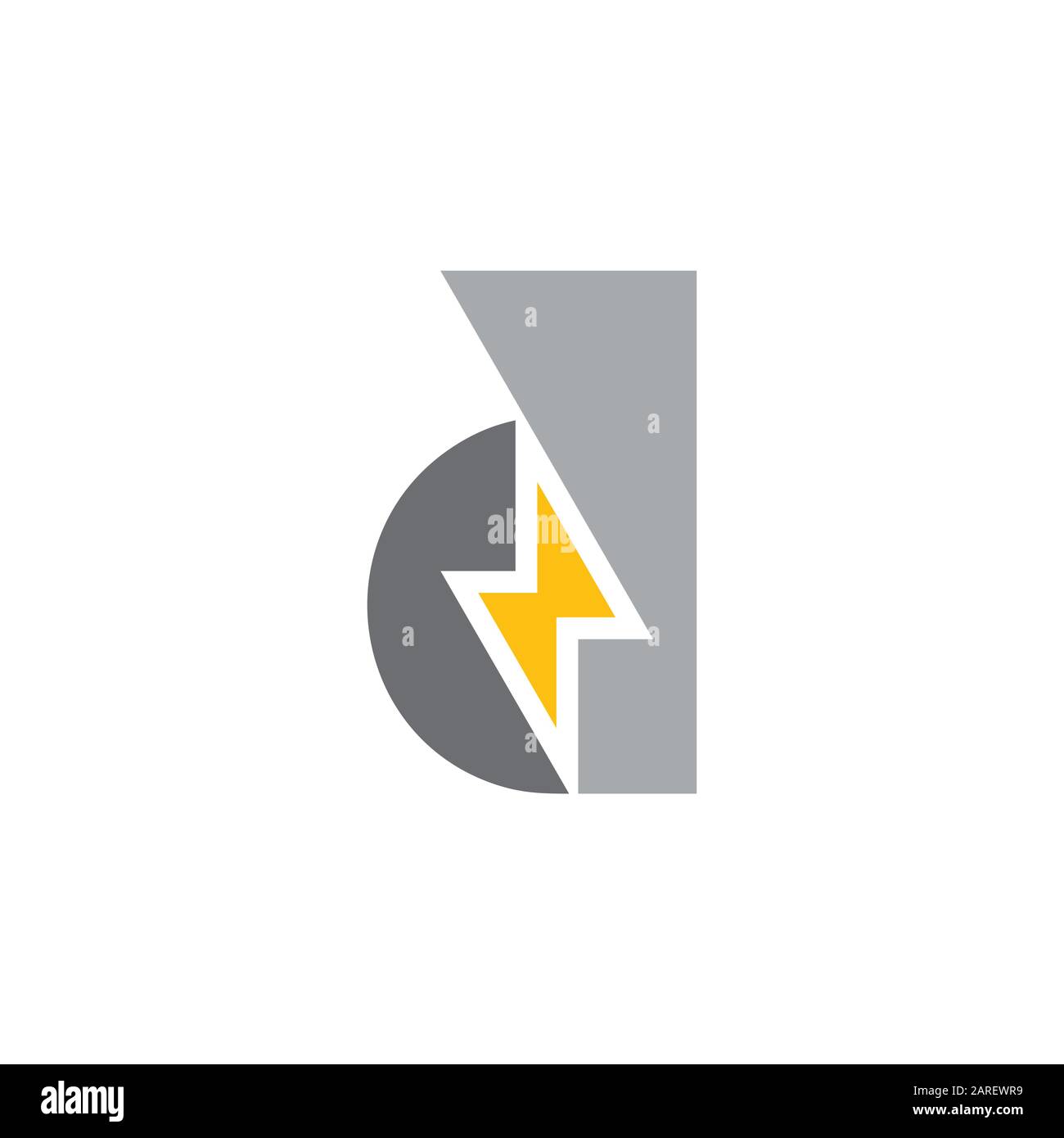 letter d thunder geometric paper design logo vector Stock Vector