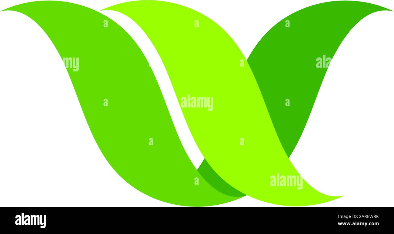 symbol vector of letter v simple curves leaf colors design Stock Vector ...