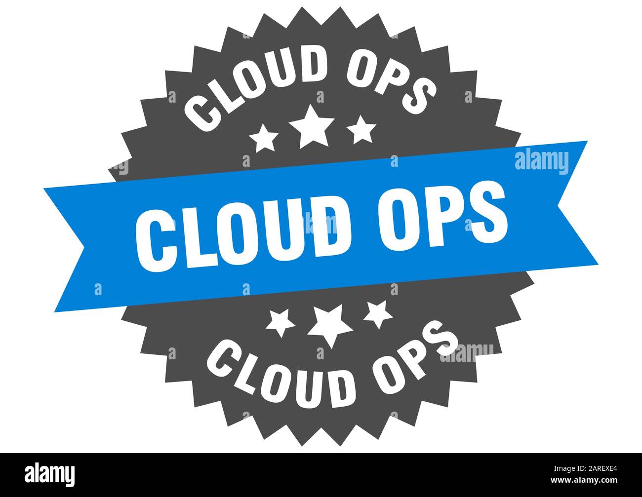 Ops Label cloud ops sign. cloud ops circular band label. round cloud ops sticker ...