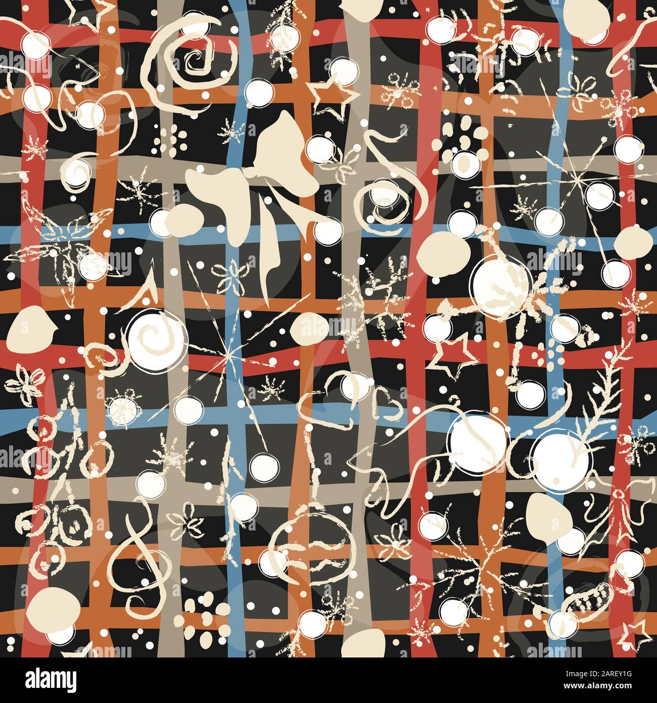 Winter Seamless Pattern in brush. Vector Illustration Stock Vector ...