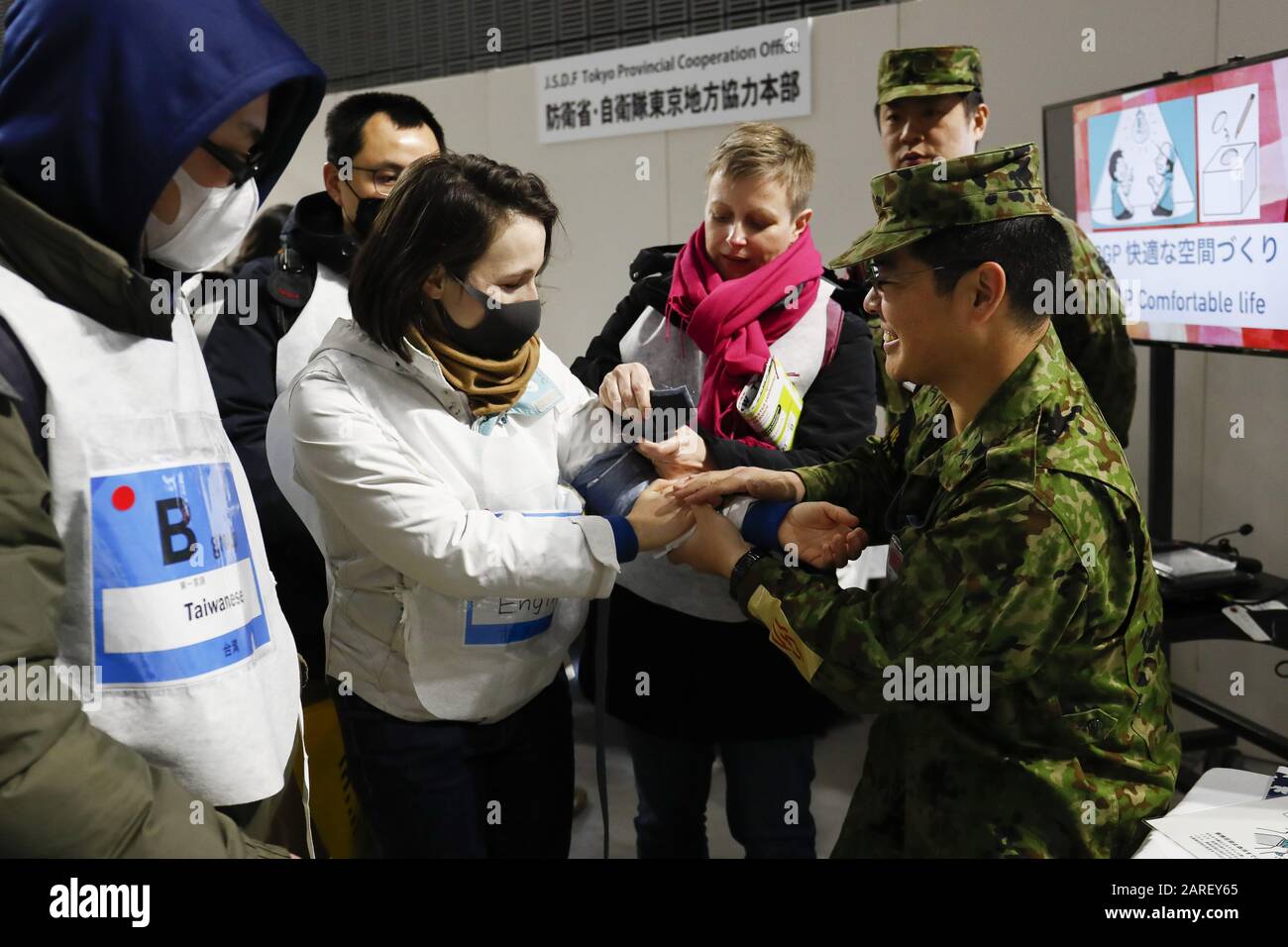 January 28 2020 Tokyo Japan Foreign Residents Take Part During The 2020 Disaster 0649