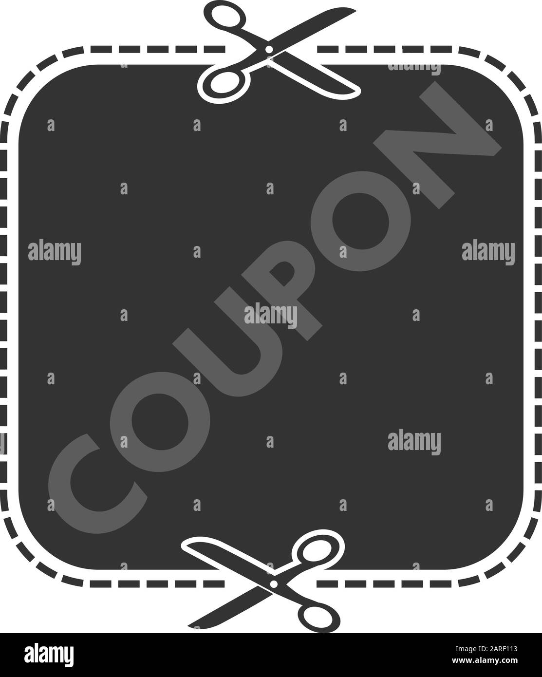 cutout coupon template with dashed or dotted line and scissors symbol vector illustration Stock Vector