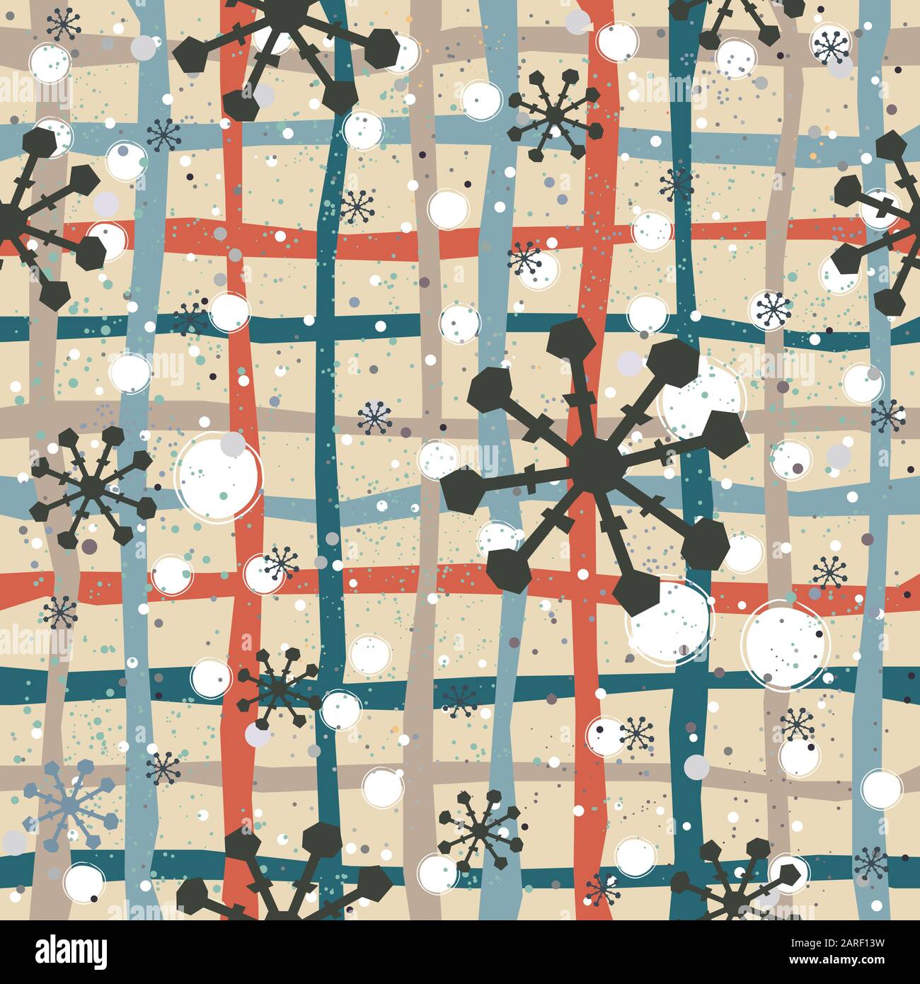 Cute Winter Seamless Pattern with Snowflakes. Vector Illustration Stock ...