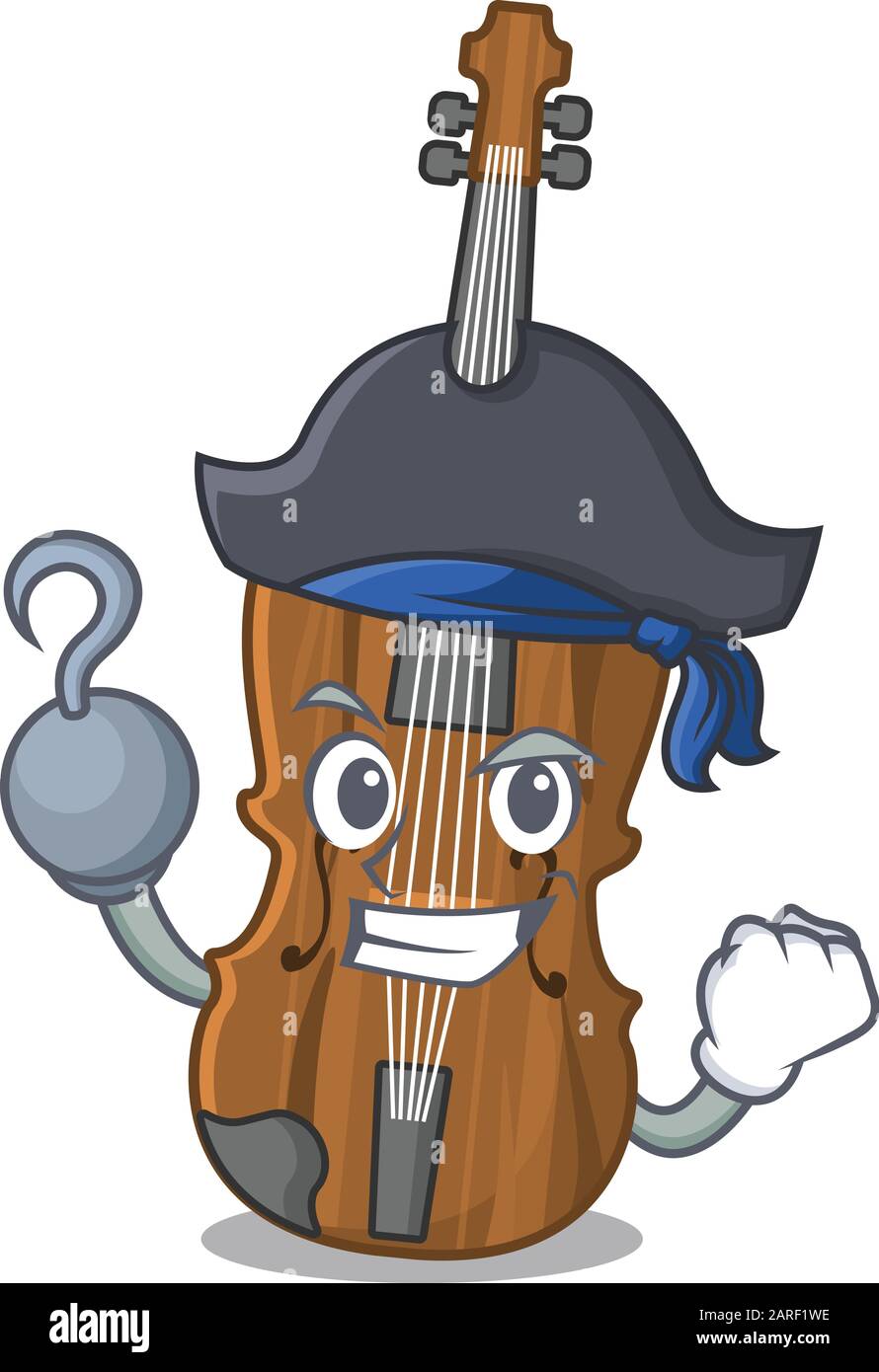 cool and funny violin cartoon style wearing hat Stock Vector Image