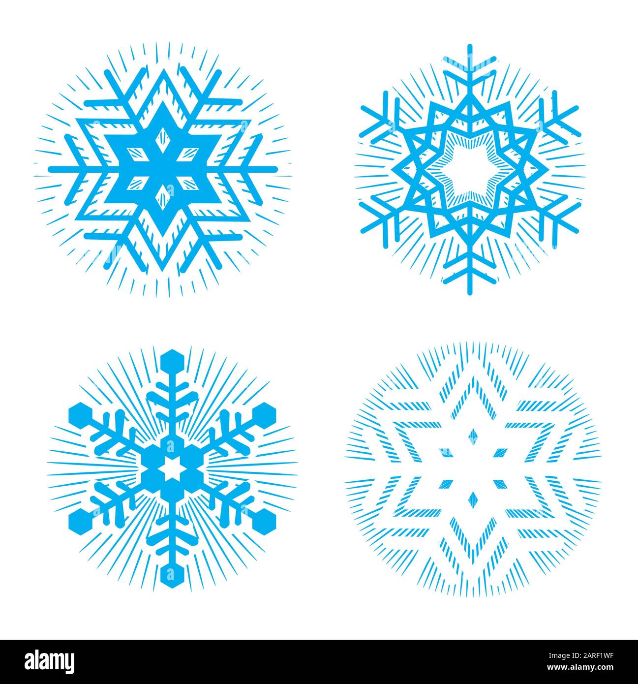 Set of four decorative Snowflakes. Vector available Stock Vector Image ...
