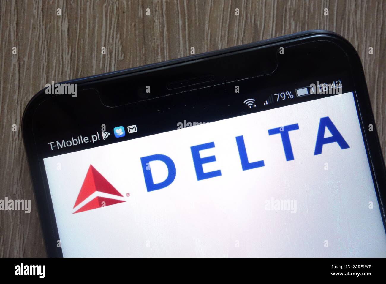 Delta Air Lines logo displayed on a modern smartphone Stock Photo