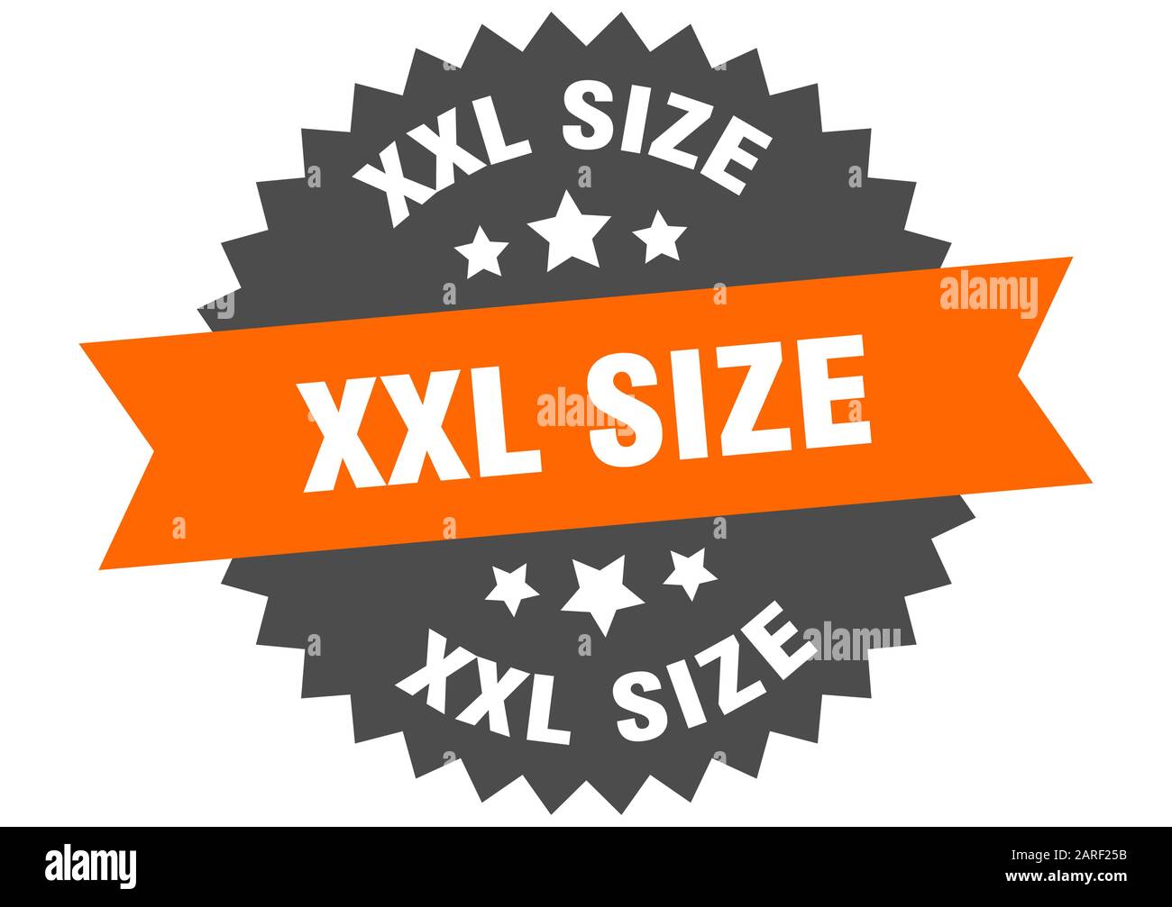 xxl size sign. xxl size circular band label. round xxl size sticker