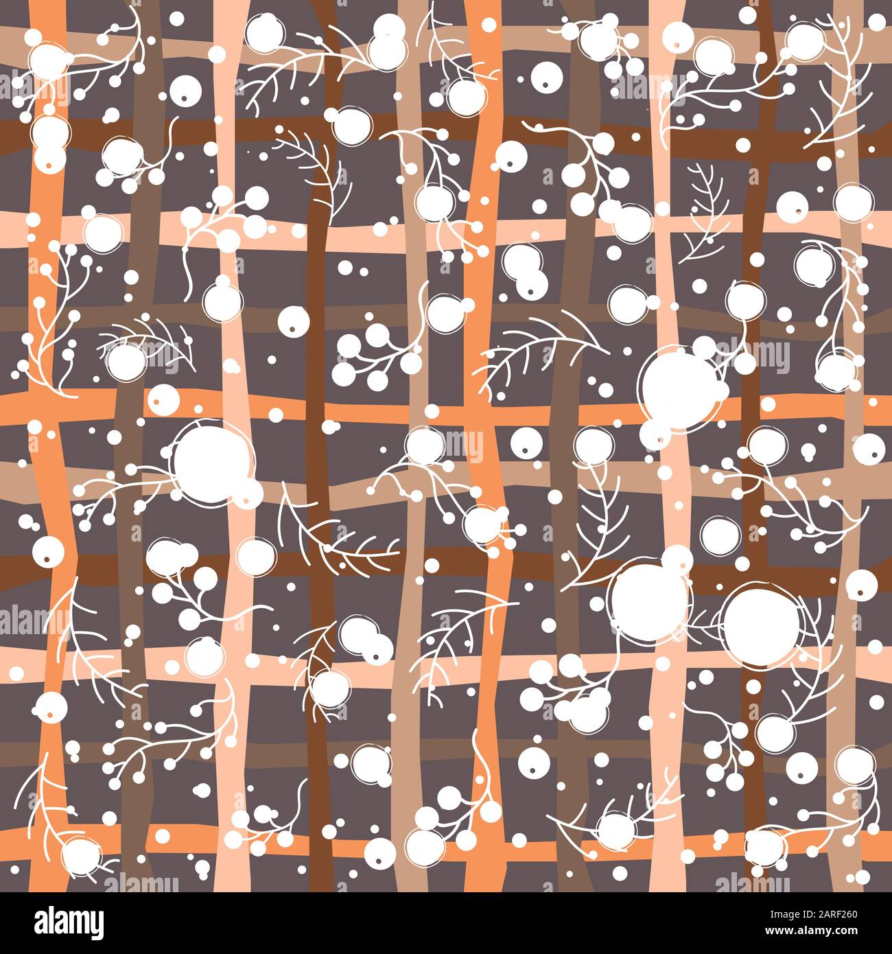 Seamless pattern with berries and spruce branches on a subtle ...