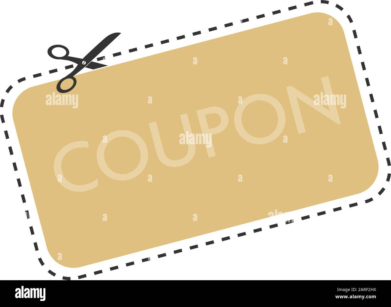 cutout coupon template with dashed or dotted line and scissors symbol vector illustration Stock Vector