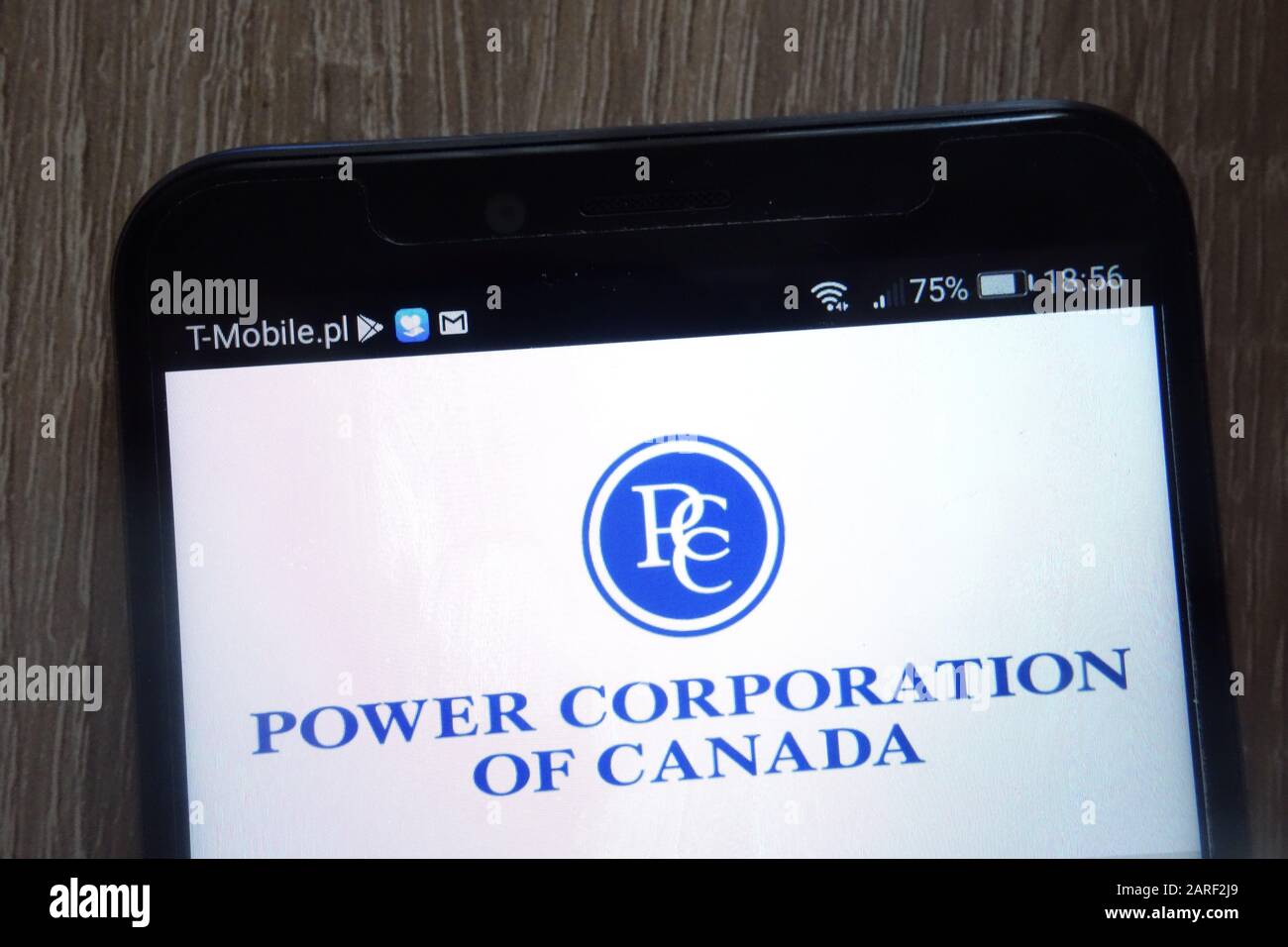 Power Corporation of Canada logo displayed on a modern smartphone Stock Photo