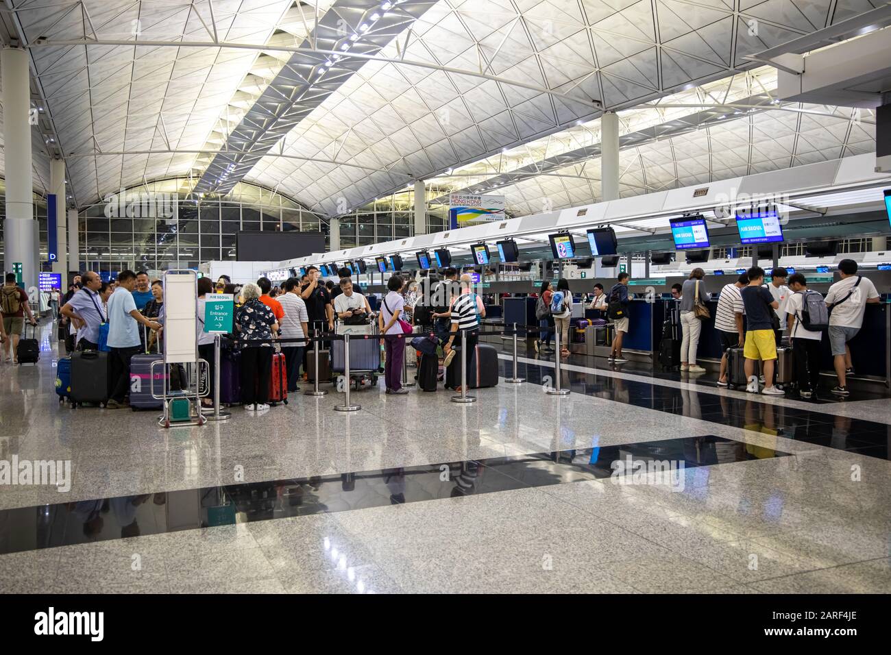 Lantau, Hong Kong - September 18, 2019 : Airplanes departure ...