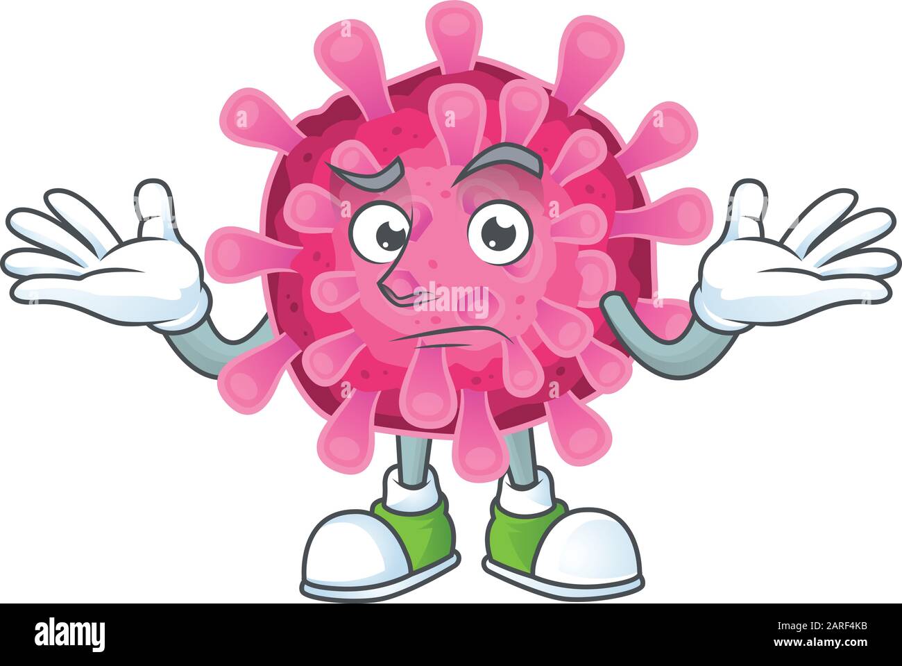 Super Funny Grinning corona virus mascot cartoon style ...