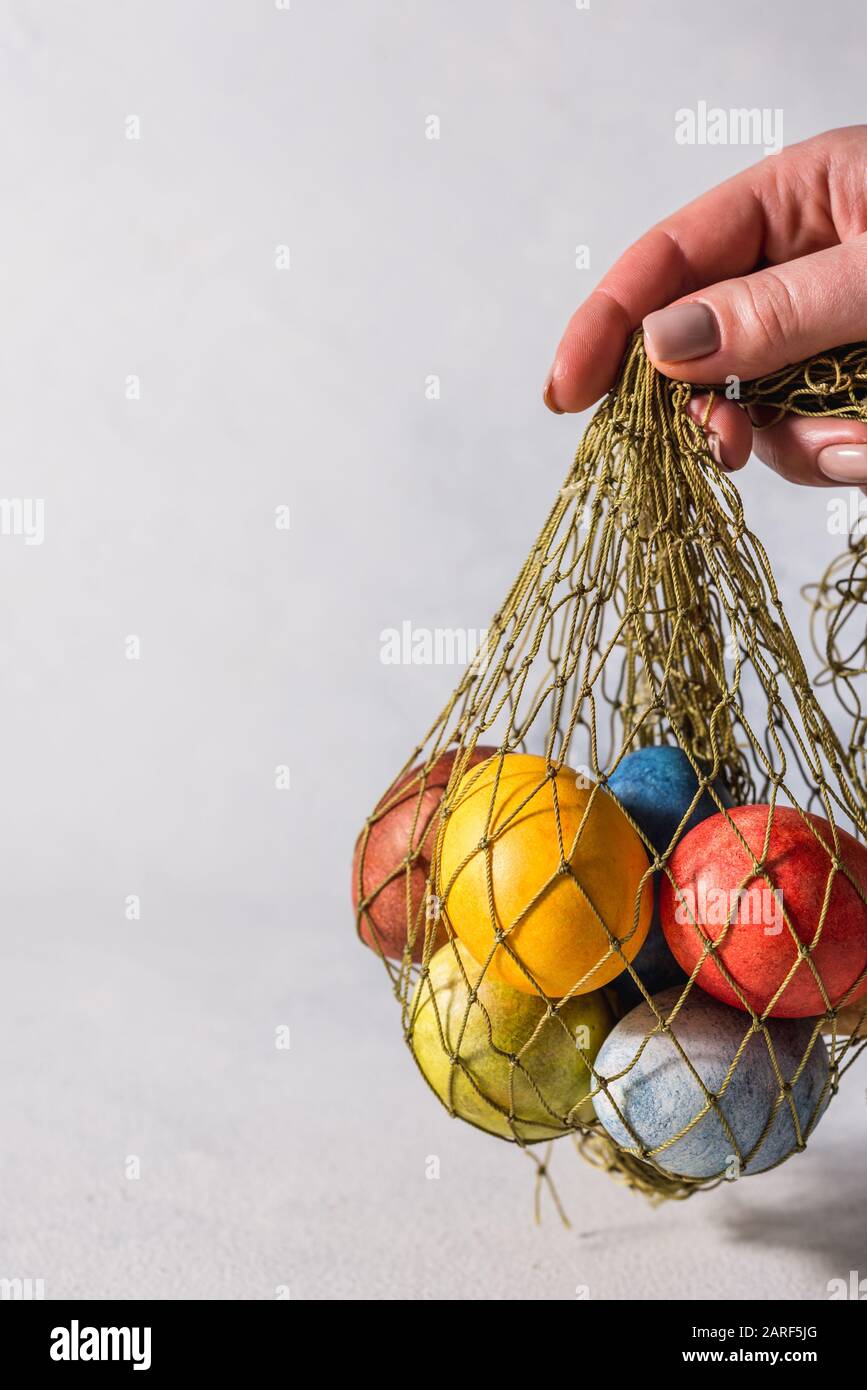 Multi-colored Easter eggs. Easter. Easter eggs on a light background ...