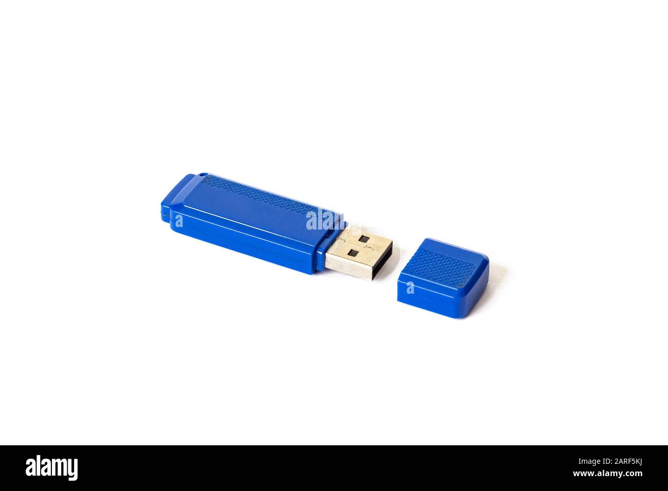 Blue usb flash drive isolated on white background Stock Photo Alamy
