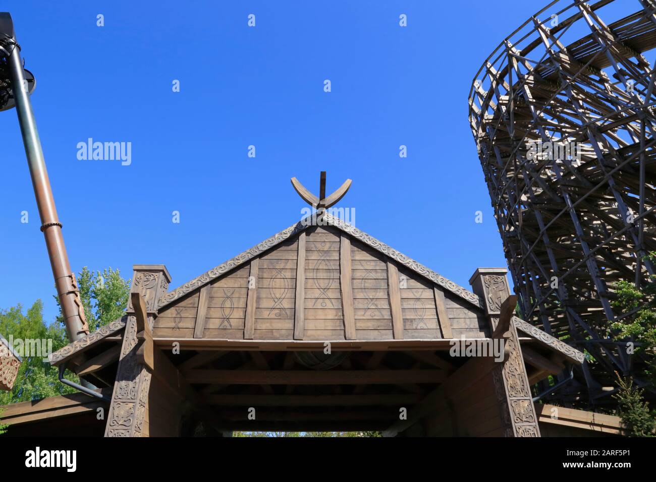 The Viking Inspired Area With The Amusement Rides Balder And Loke In Liseberg Amusement Park In Gothenburg City Sweden Stock Photo Alamy