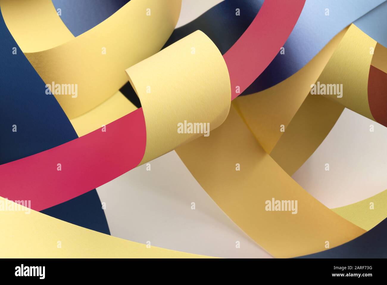 Colorful ribbons on white background; abstract Stock Photo - Alamy