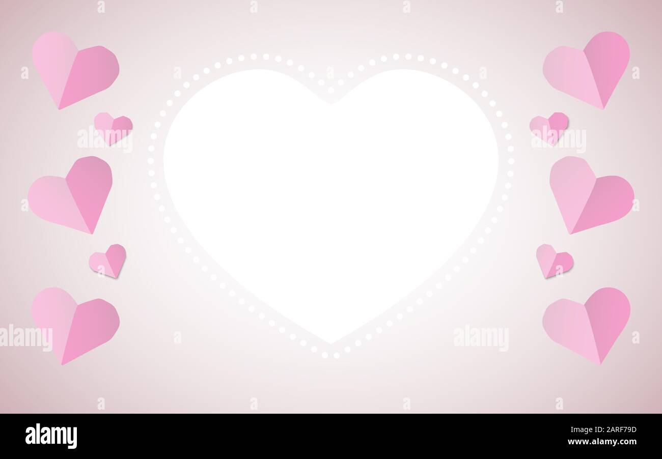 Happy Valentines day greeting design frame with hearts. Vector ...