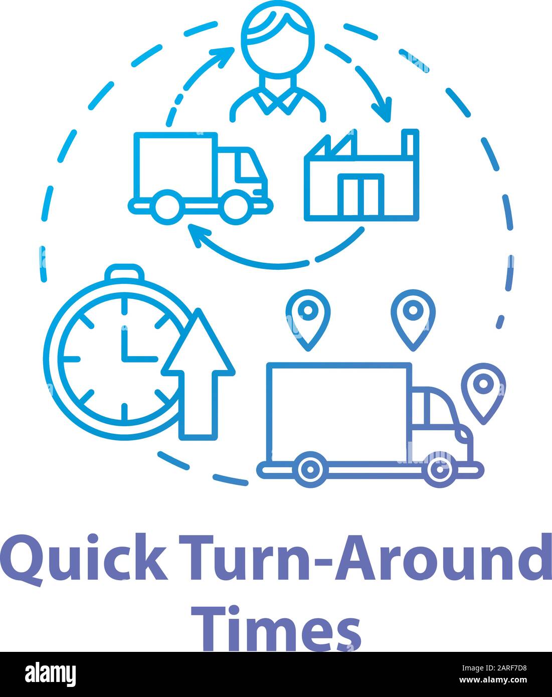 Quick turn around times concept icon. Delivery service. Freight