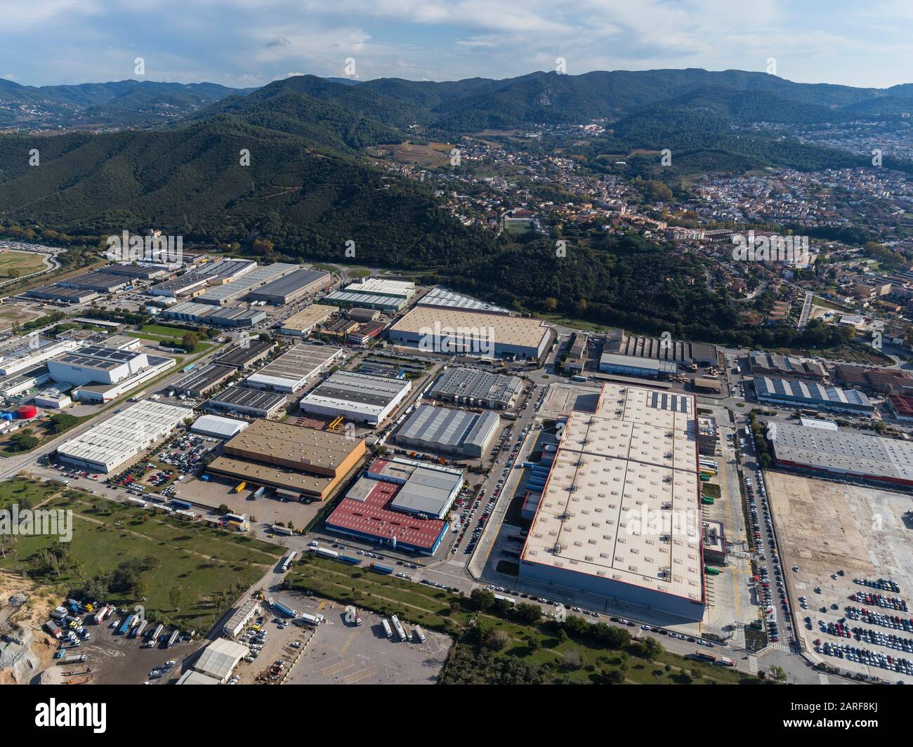 Industrial area of Can Bosquerons. Mollet del Vallès. Barcelona, Spain. Stock Photo