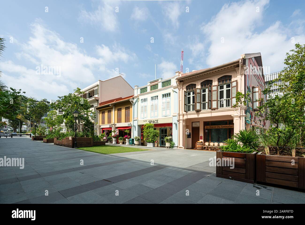 Singapore.  January 2020.  the view of the typical houses along Armenian street Stock Photo