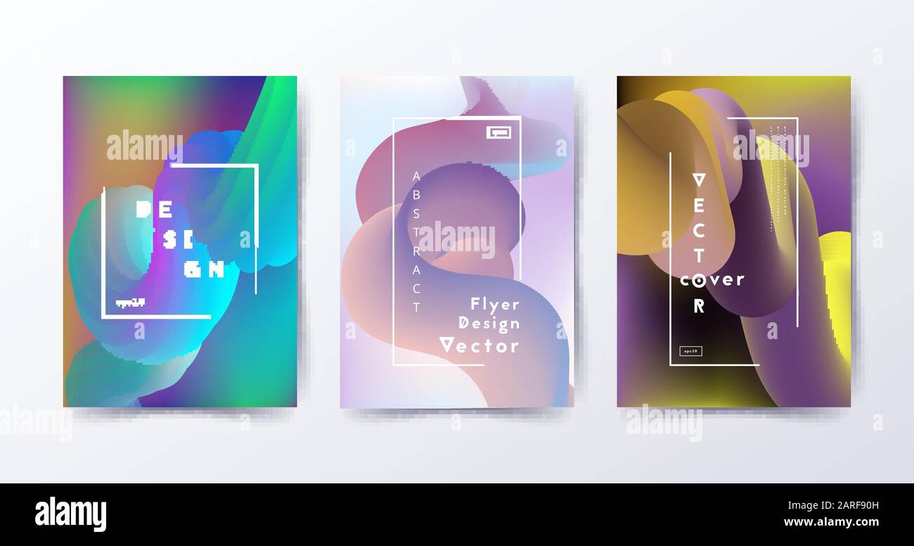 Colorful gradient shapes. Fluid poster template. Modern design for presentation, invitation, flyer, poster Stock Vector