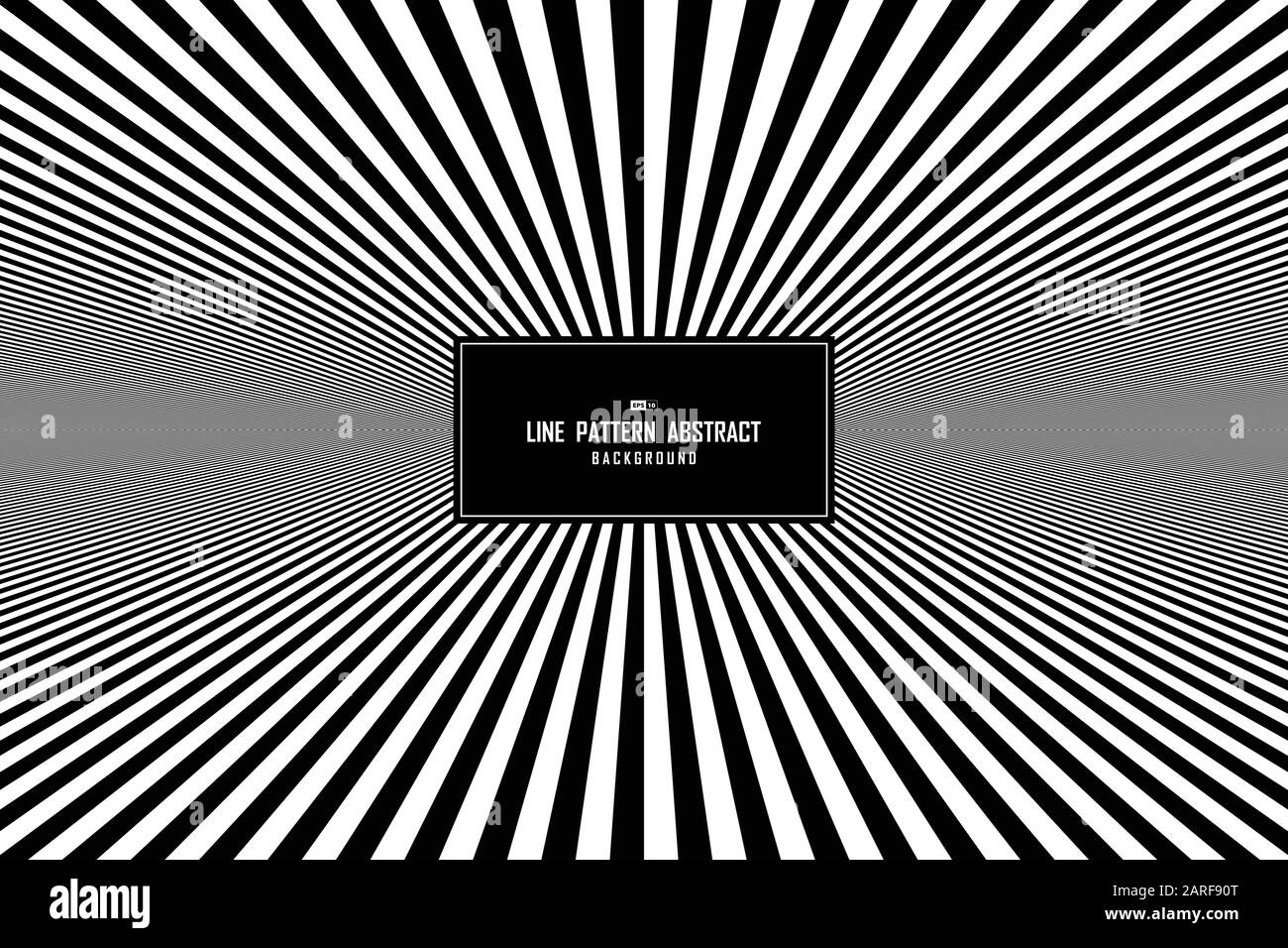 Abstract line black and white minimal pattern in center presentation background. Use for headline, poster, ad, artwork, template. illustration vector Stock Vector