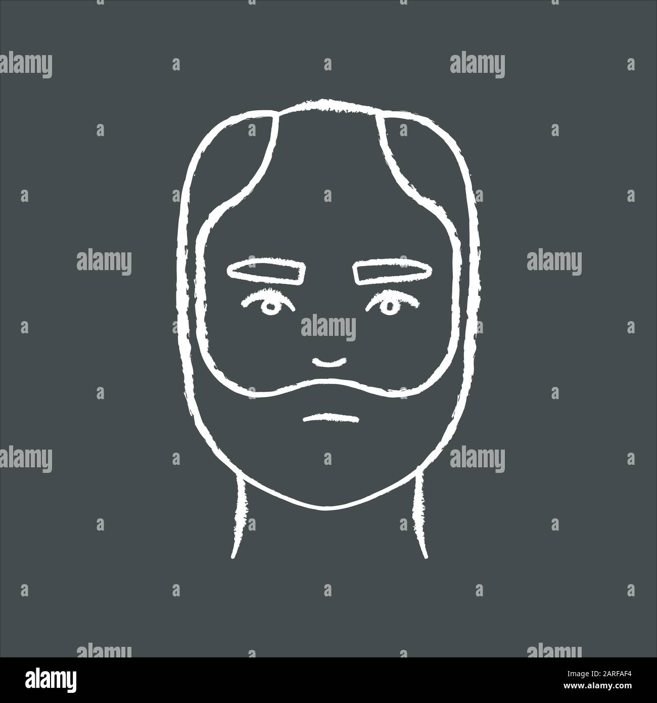 Male Hair Chalk White Icon On Black Background Man With Alopecia