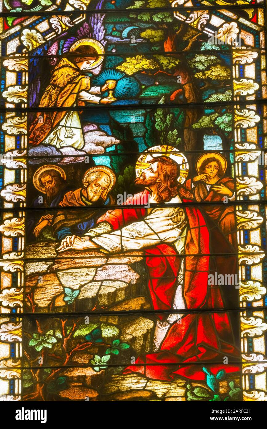 Jesus Christ Garden Gethsemane Angels Stained Glass Saint Mary s 