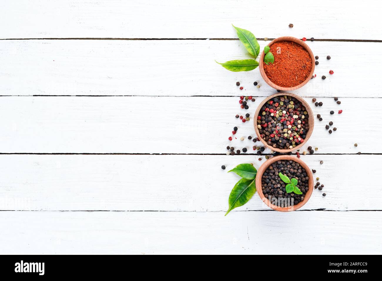 Black pepper, colored pepper, sea salt, ground pepper, dried chili