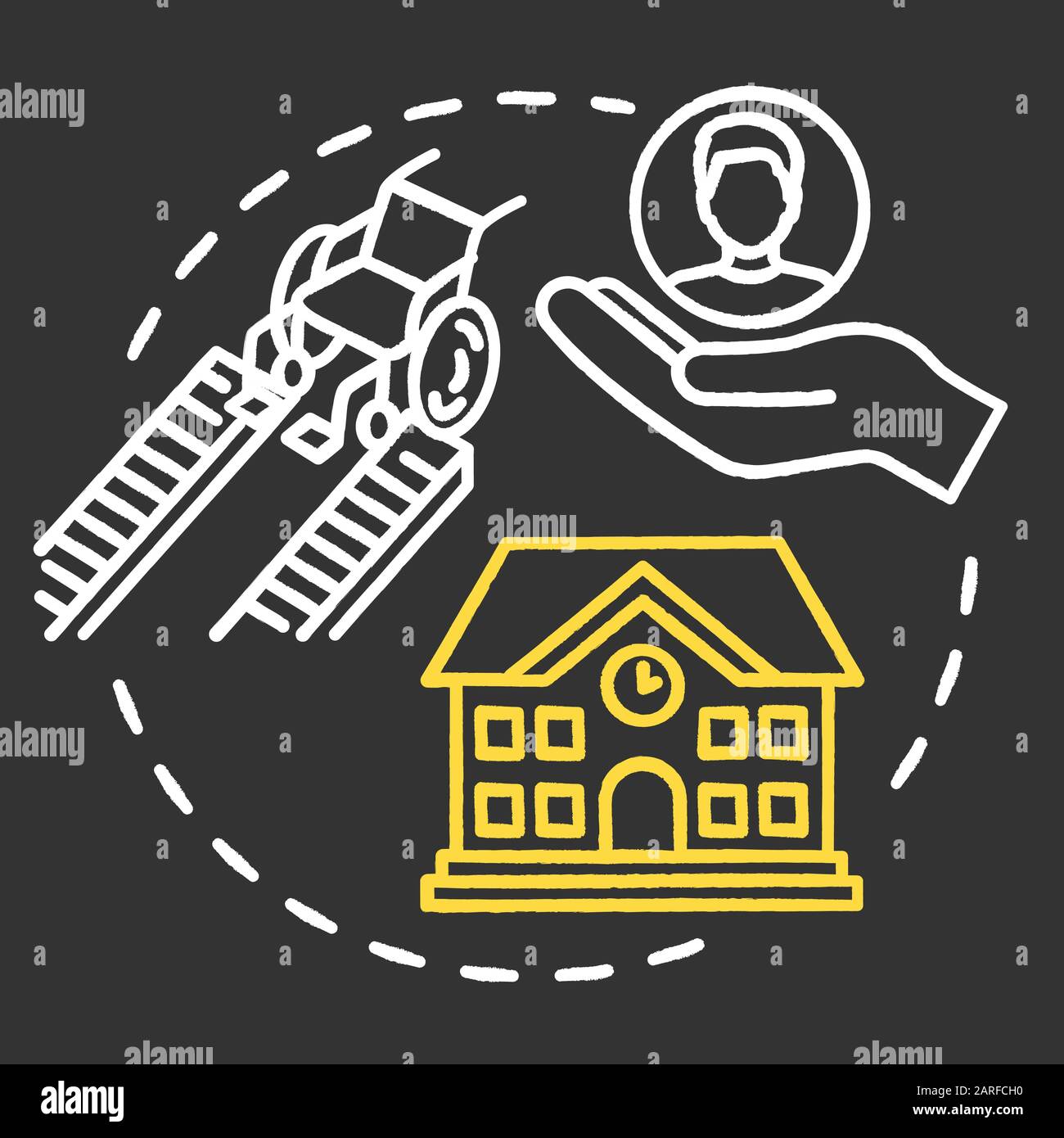 Inclusive environment chalk RGB color concept icon. Institution support