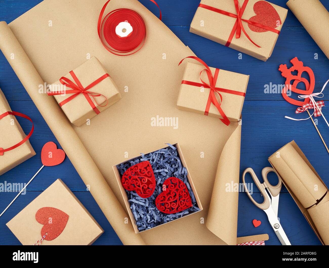gift bags and ribbon