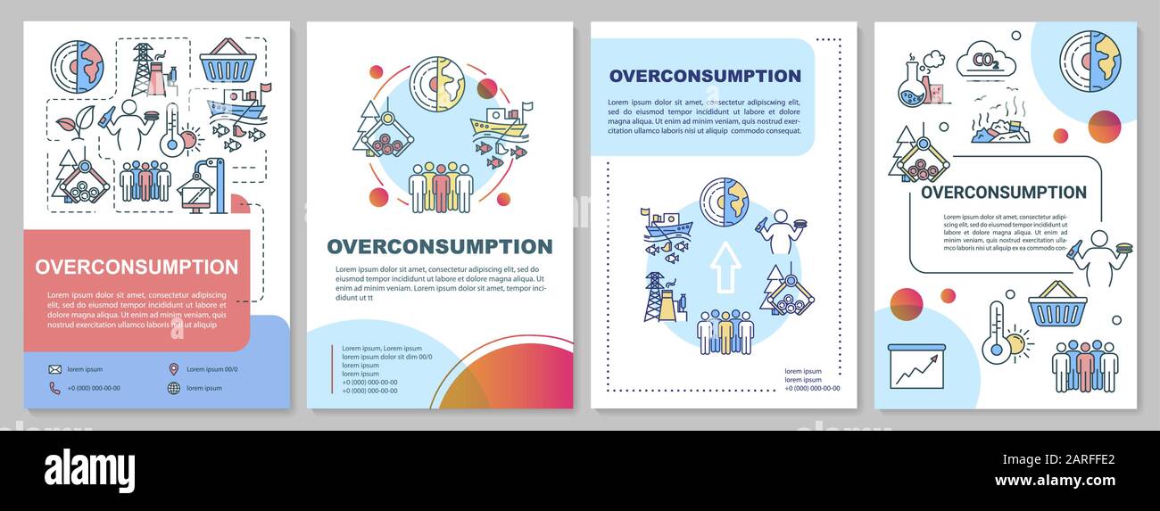 Overconsumption brochure template. Environmental damage. Flyer, booklet ...