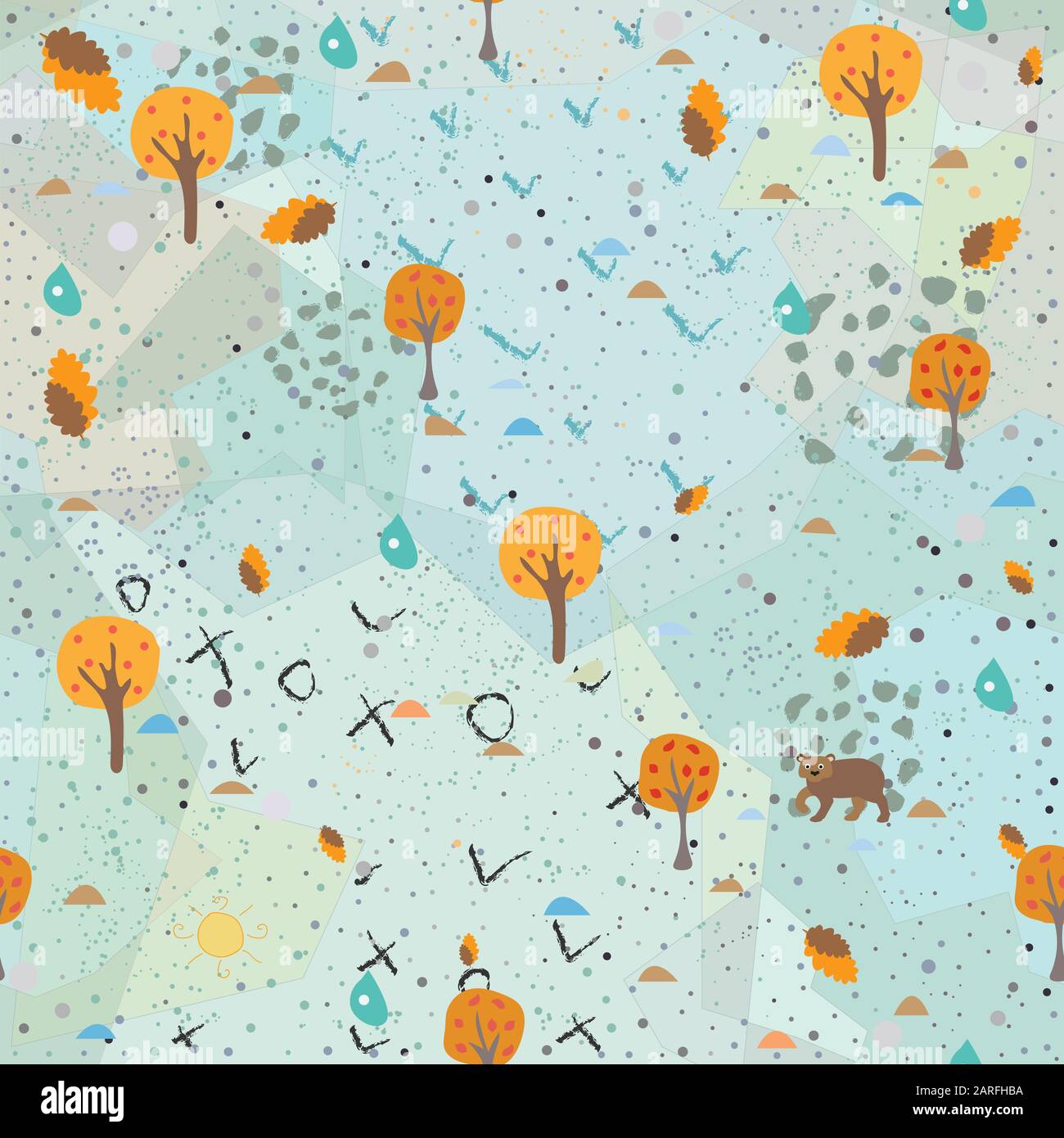 Seamless Animal Pattern on brown. vector Illustration Stock Vector ...