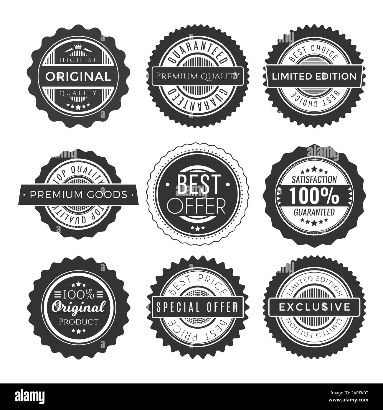 Personalized Round Black And White Badges High-Res Vector Graphic - Getty  Images
