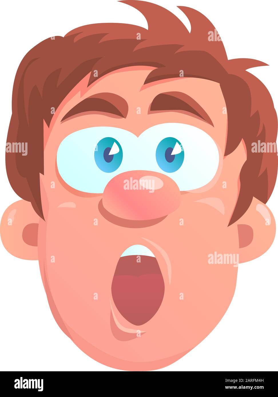 Premium Vector  Scared emotion doodle astonished face comic