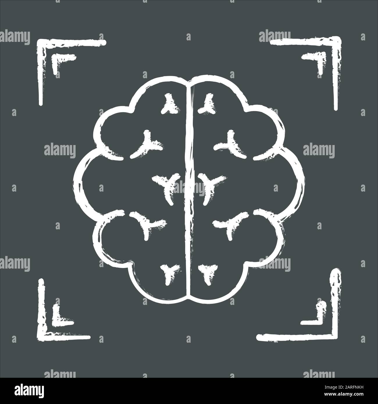 Brain scan chalk icon. Neuroimaging. Nervous system structure analysis ...
