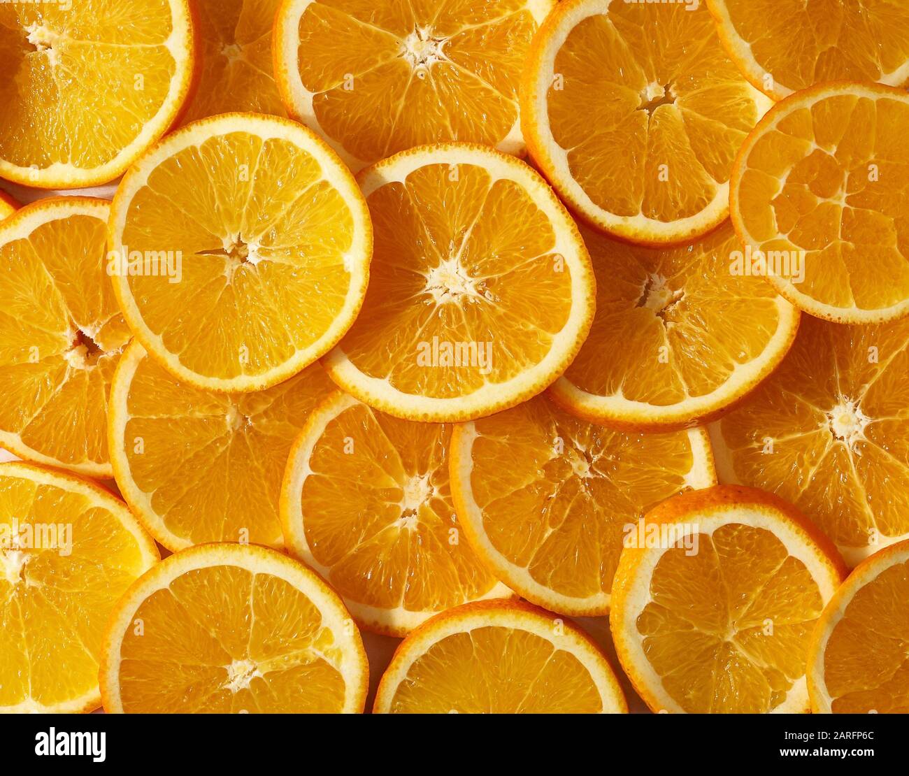 texture of round slices of ripe juicy orange. Organic food frame. Healthy  food design element Stock Photo - Alamy