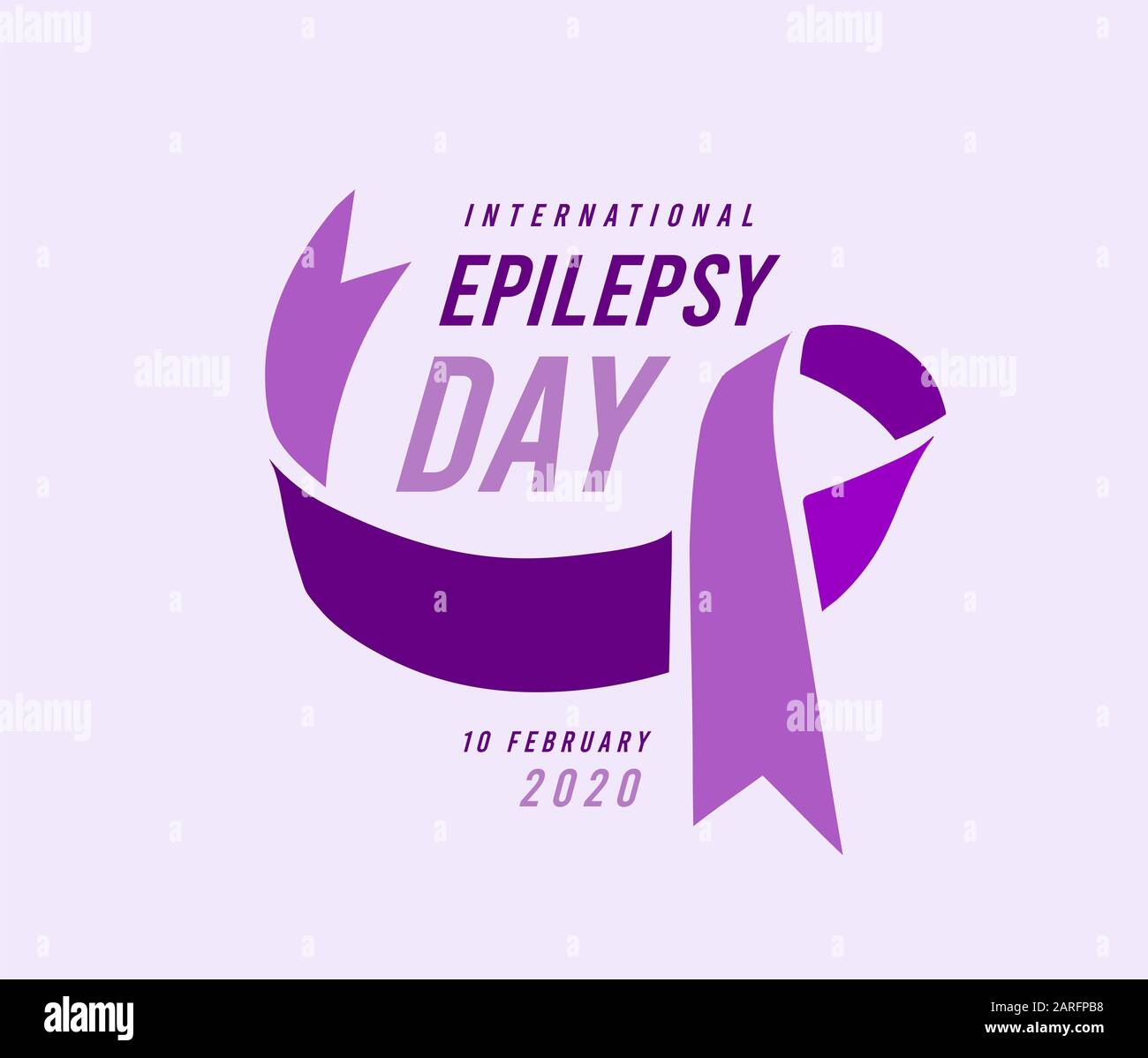 International epilepsy day with purple ribbon. Vector illustration on