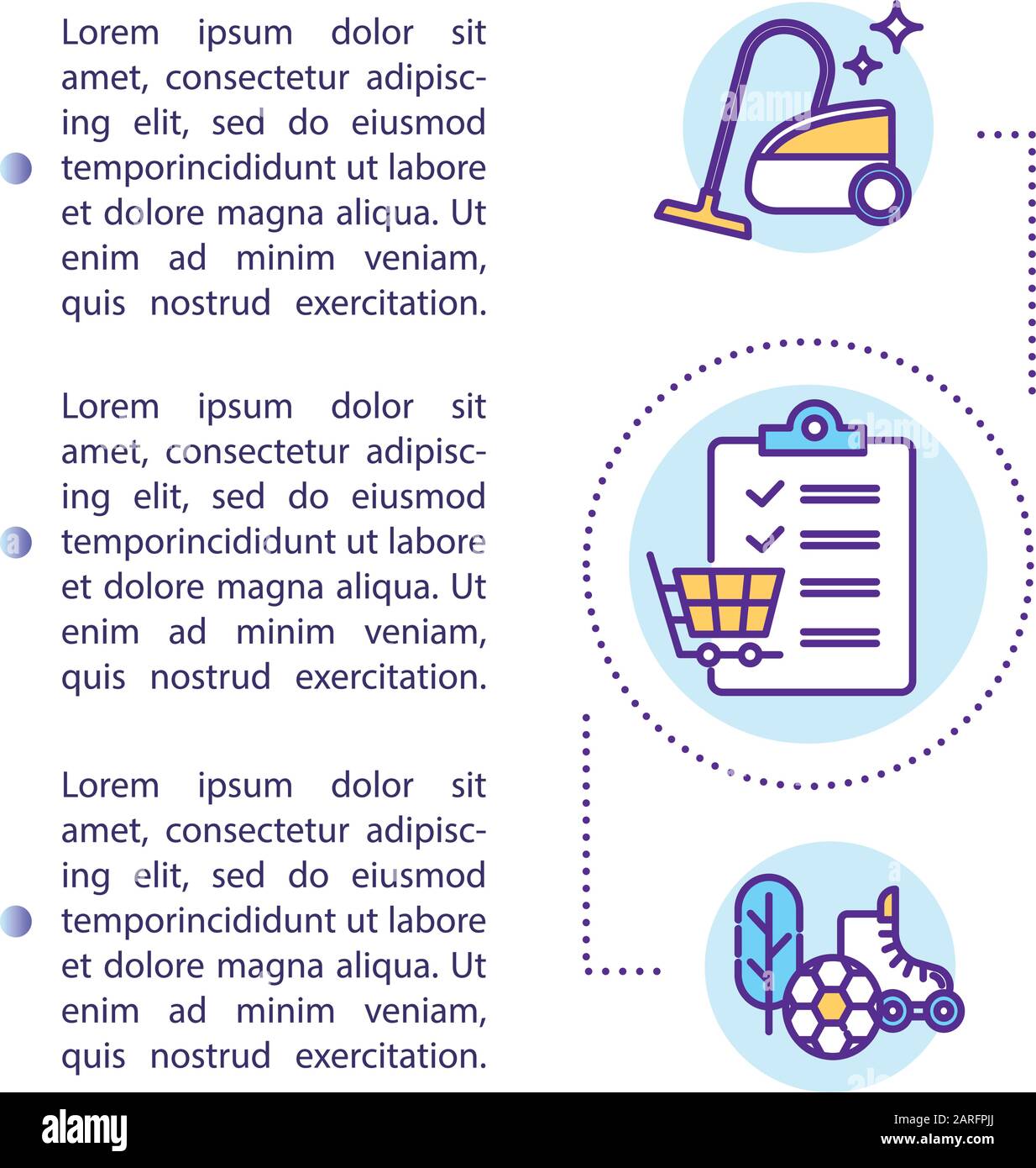 Household chores concept icon with text. Housekeeping tasks, purchases ...