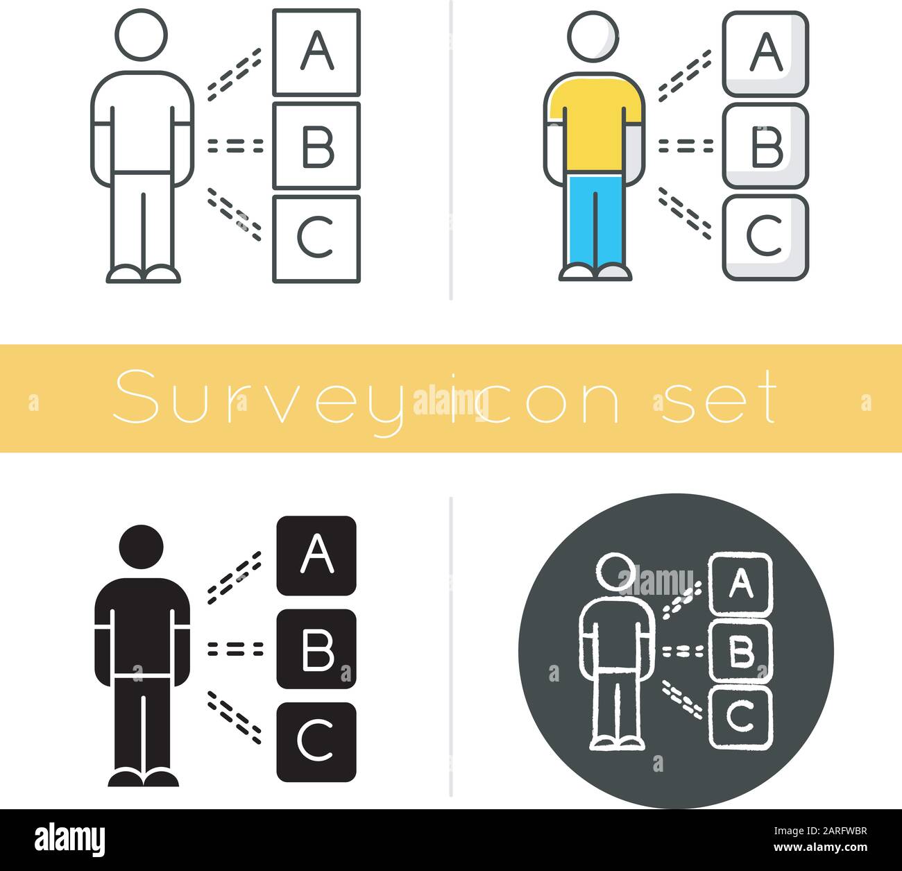 Personal Survey Icon Multiple Choices Select Option Psychological Test Client Interview Personality Evaluation Checklist Flat Design Linear An Stock Vector Image Art Alamy