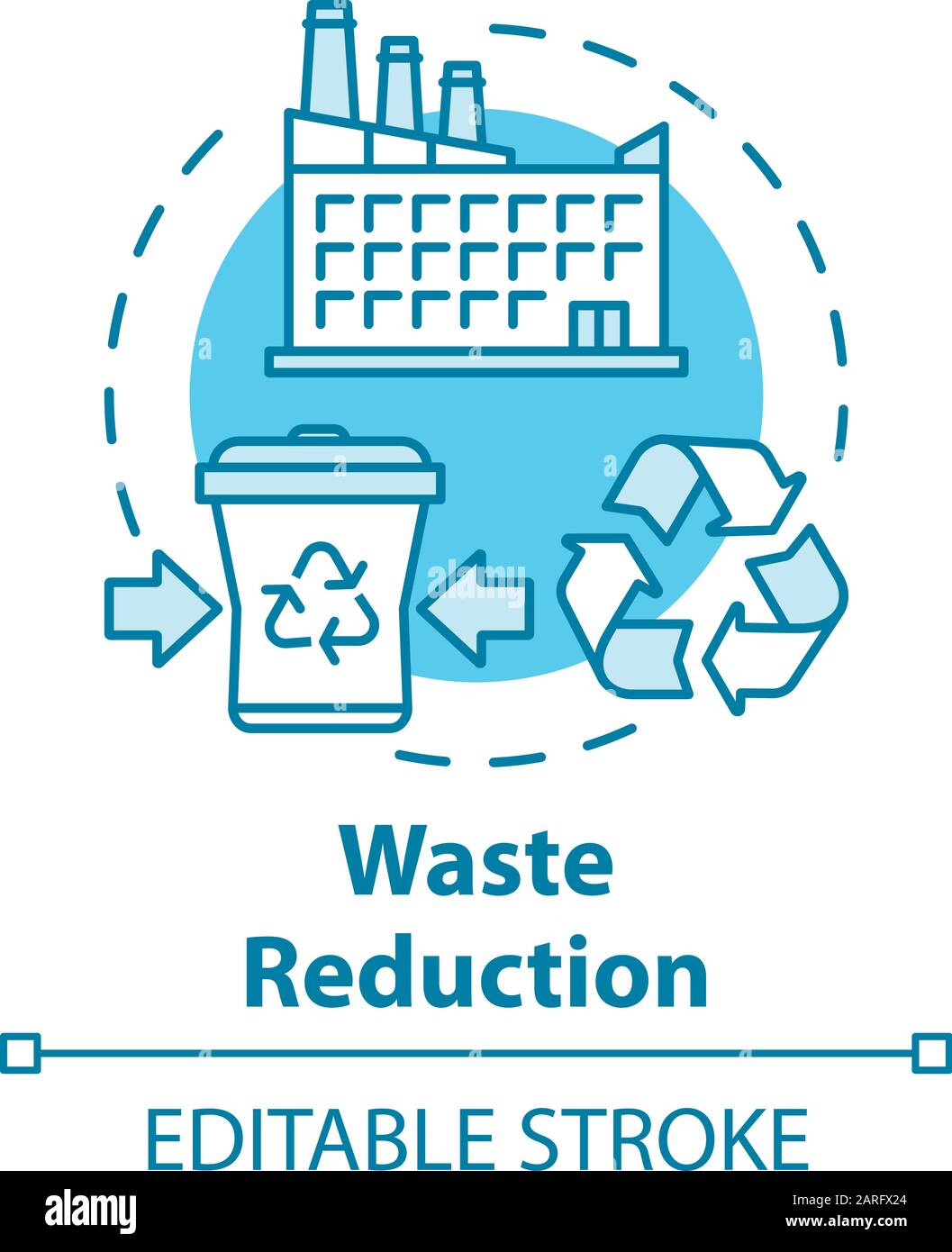 Waste reduction concept icon. Garbage recycling. Municipal debris