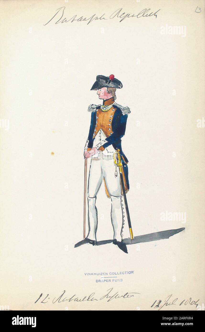 Bataafsche Republiek.12 Bataillon Infanterie. 13 Jul., 1804. Vinkhuijzen,  Hendrik Jacobus (Collector). The Vinkhuijzen collection of military Stock  Photo - Alamy
